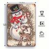 Vintage Snowman Reindeer Iron Metal Sign 12x8 Inch for Home Bar Cafe Christmas Wall Decor