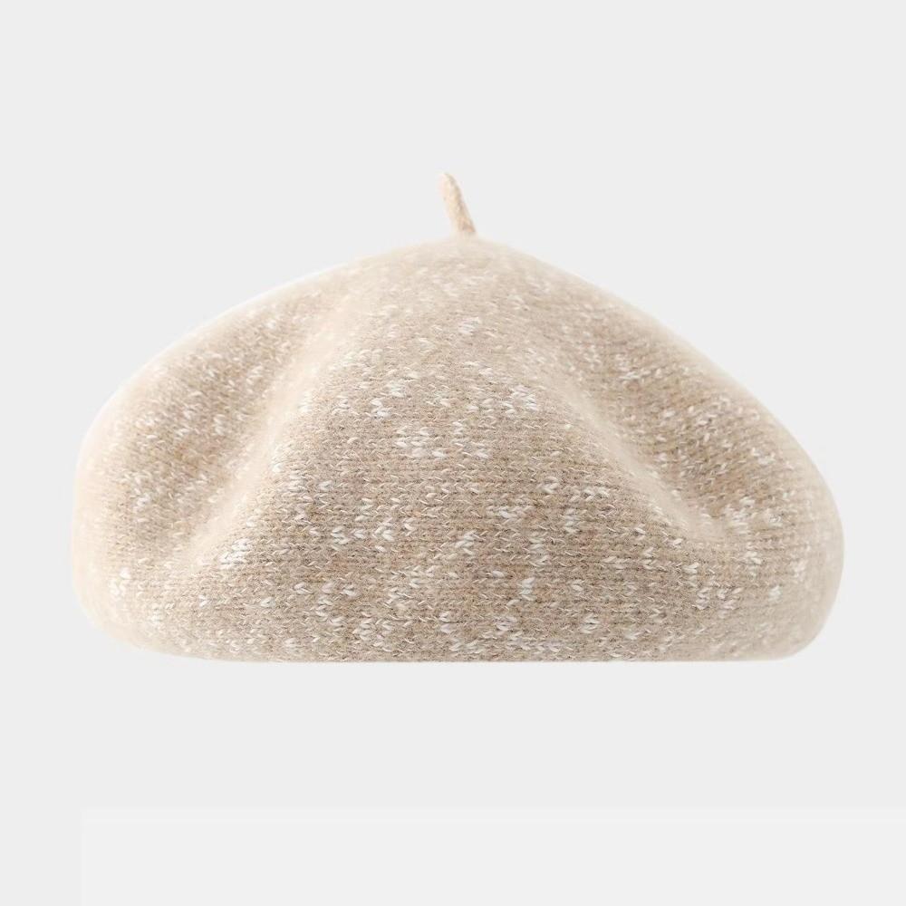 Knitted Beret Hat Wool Blend Pumpkin Beanie Fashion Painter Cap