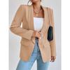 Women's Elegant Solid Color Long Sleeved Single Breasted Sports Jacket - Loose Fit, Classic Silhouette, High-quality Stitching