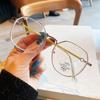 Vintage Anti Blue Light Glasses Frame Round Lens Simple Metal Women Men Transparent Eyewear Anti Radiation