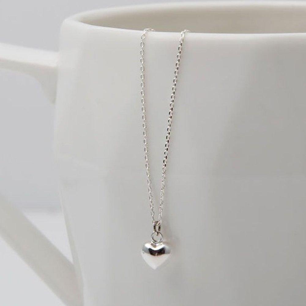 92.5 Silver Heart Necklace 92.5 Silver 925 Silver Sterling Silver Necklace Simple Necklace Daily Necklace