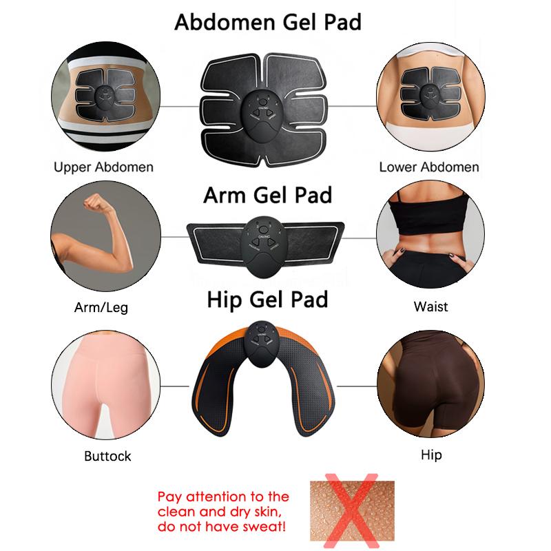 EMS Muscle Stimulator for Fitness Weight Loss Body Slimming Toner Buttock Abdomen Arms Legs Hip Trainer Massager