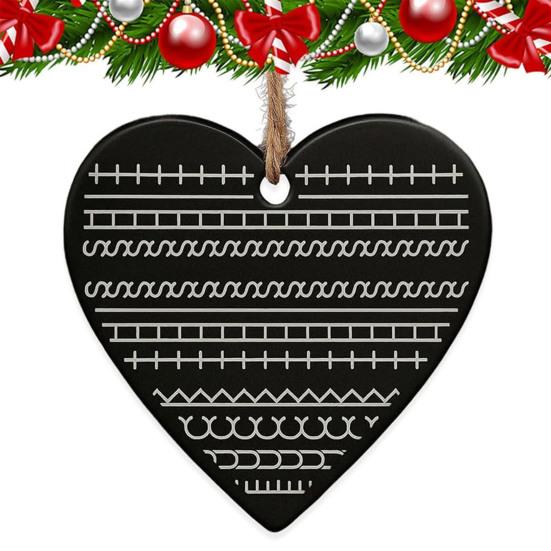 Funny Hidden Swear Christmas Ornament Heart Shaped Hidden Message Decor for Christmas Tree Novelty White Elephant Gag Gift Prank Party Supplies