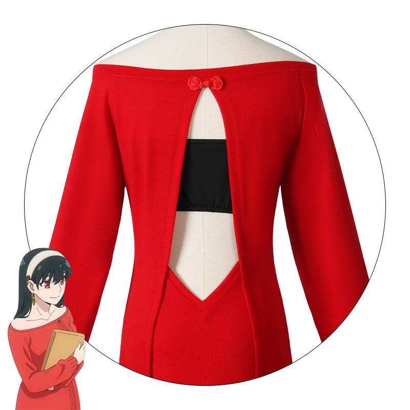 Spy Playhouse Cosplay Costume: Joel Foger Red Sweater & Aniya Skirt for Blair's Male Protagonist Foger