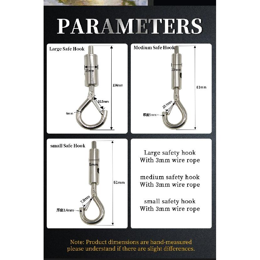 1.5mm/2mm/3mm stainless steel wire rope with adjustable spring hook, clothesline hanging rope