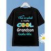 European Sizes Boys' Joyful Face & Cool Lettering Graphic T-Shirt - Moisture-Wicking Breathable Short Sleeve Crew Neck Tee Suitable for Outdoor