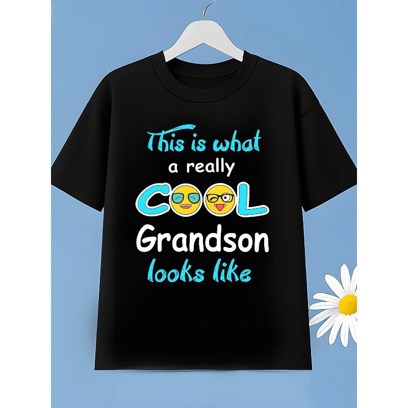 European sizes Boys' Joyful Face & Cool Lettering Graphic T-Shirt - Moisture-Wicking Breathable Short Sleeve Crew Neck Tee Suitable for Outdoor