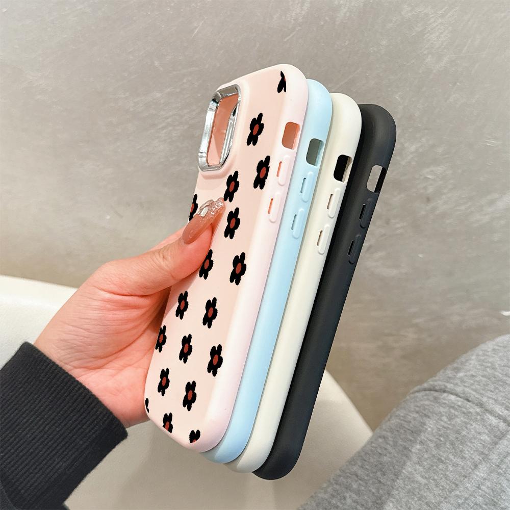 Einfarbige silberne Randlinse Fettgehäuse Weiche TPU-Flüssigsilikonabdeckung Stoßfeste Telefonhülle für Xiaomi Redmi Samsung