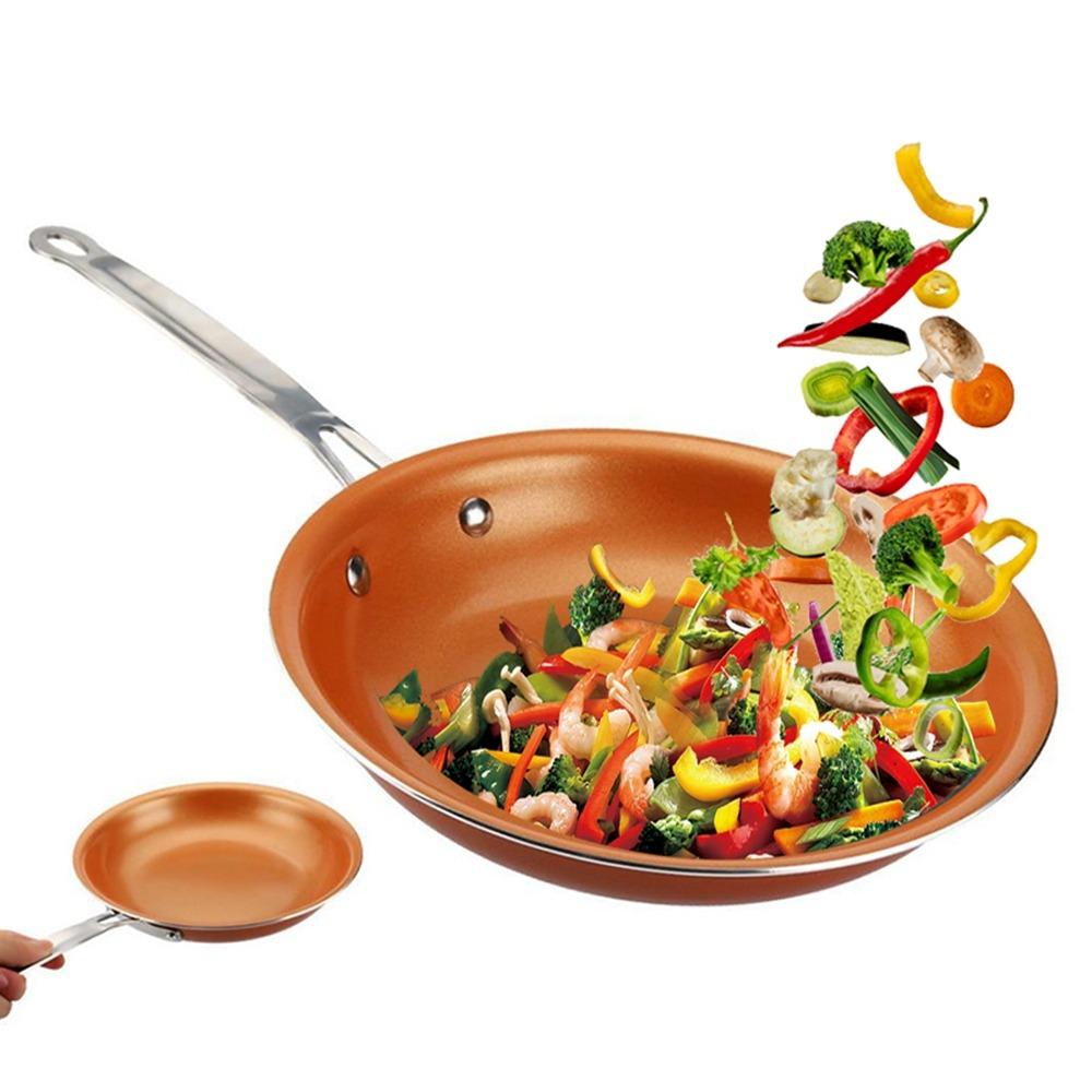 Nonstick Copper Frying Pan 8/10/12 Inch Cooking Pan Skillet Saucepan  Breakfast