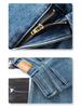 Spring 2025 Women's Blue High-Waisted Wide-Leg Denim Pants: Slimming, Loose-Fit for a Flattering Look