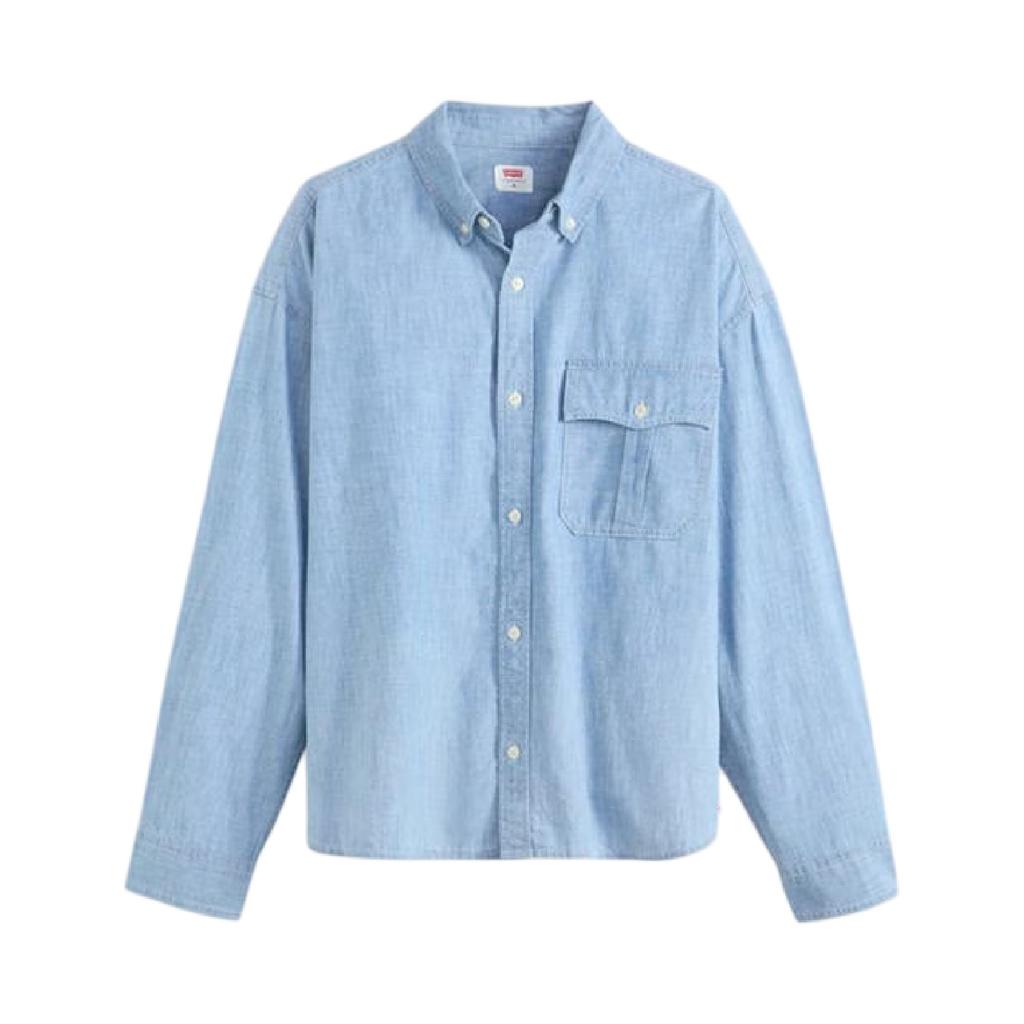 Levis Mens Chambray Cropped Shirt