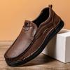 Men's Soft-Soled Leather Slip-On Loafers - Lightweight Casual Design