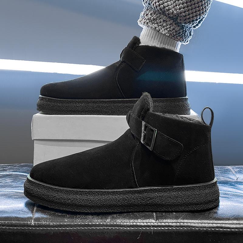 Winter new buckle snow boots velvet thickened warm bread shoes thick-soled cold-proof and non-slip cotton shoes