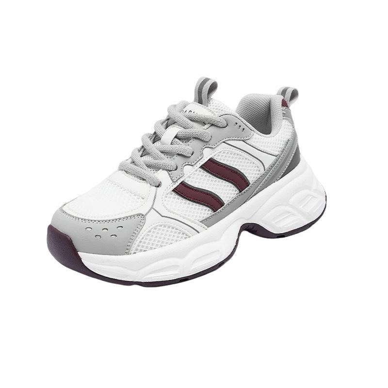 2025 Summer Thin Breathable Thick Sole Heightening Women's Hollow Light Fashion Comfortable Casual Sports Mesh Dad Shoes