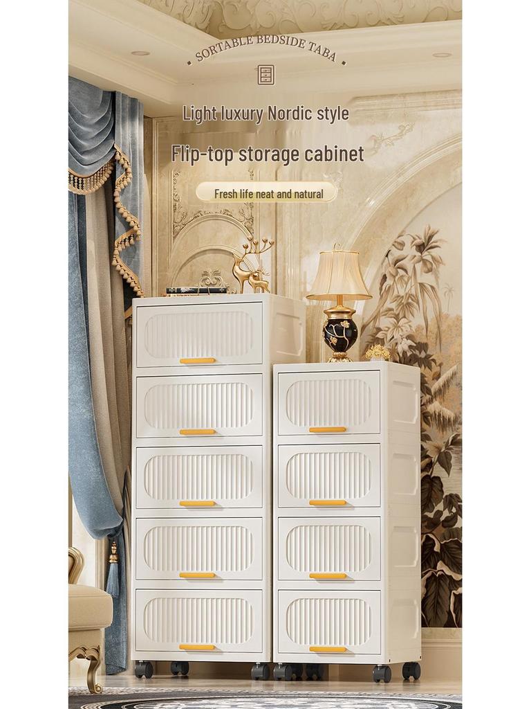 Multi-Layer Plastic Storage Cabinet for Children's Clothes, Snacks, Toys, Bedroom, Wardrobe, and Medicine.
