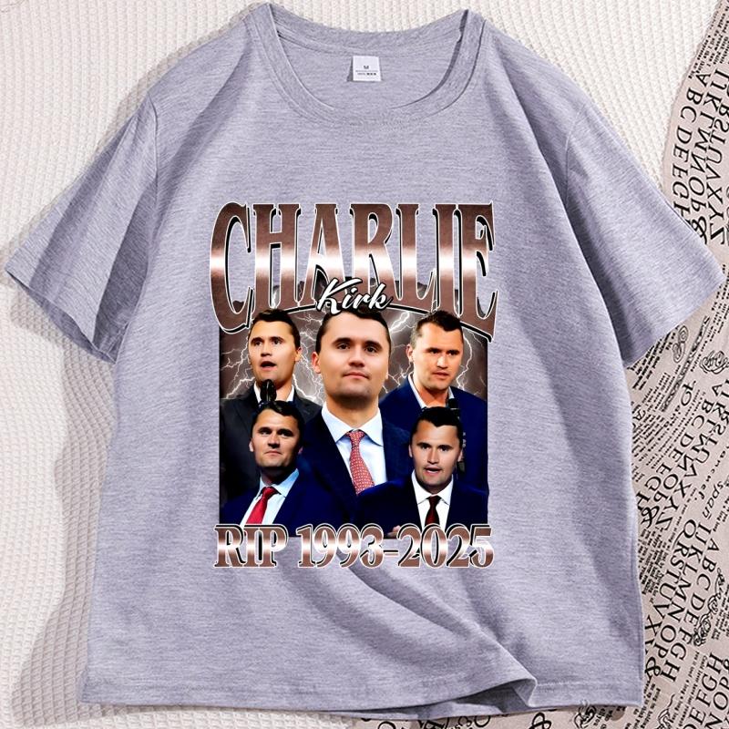 Charlie Kirk Bedrucktes Grafik-T-Shirt Kurzarm Charlie Kirk Rip 19932025 T-Shirt Lustiges Vintage-T-Shirt Unisexs Designer-Kleidung