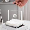 Desktop Tissue Holder Wrought Iron Crystal Ball Tissue Box Ornaments Restaurant Square Base Tissue Organizer for Room