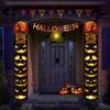 Durable Fabric Banner Halloween Porch Sign Banner, Pumpkin Ghost Party Awning Hanging Wall Decorative Holiday Door Decoration, Front Wreath
