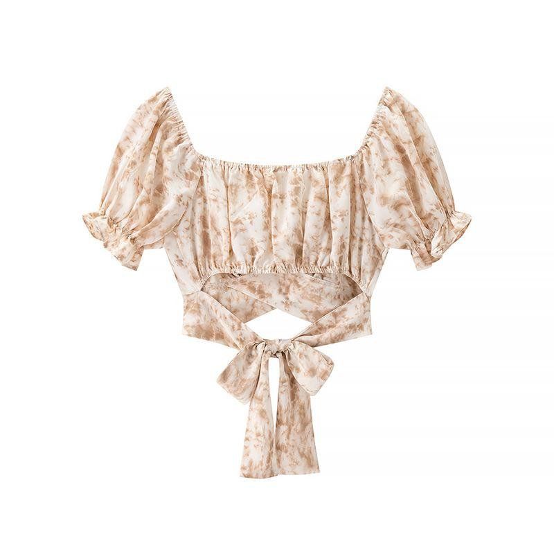 Kaslead New Arrival Women's Clothing Fashion Style Stylish Simple and Versatile Casual Lace Up Short Tube Top Tops