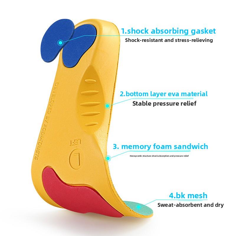 Childrens XO Legs Correction Insoles Flat Feet Support Shock Absorption Sports Full Pad for Babies