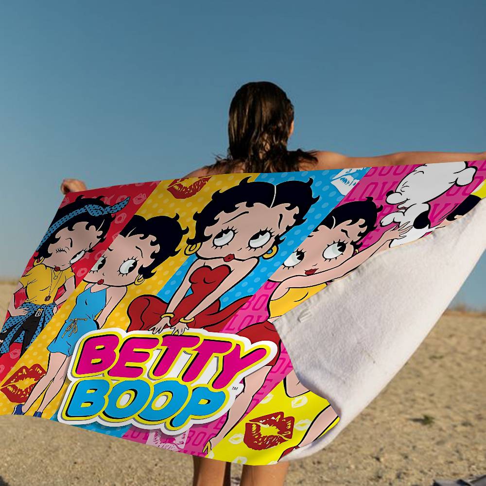 Cute B-BettyS Boop Microfiber Blanket Quick Drying Beach Towels Oversized Printing Super Absorbent Pool Towel Blanket