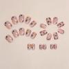 Gentle Girl Pink Small Floral White Short Square European And American Style Finished White Nail Art Tablet