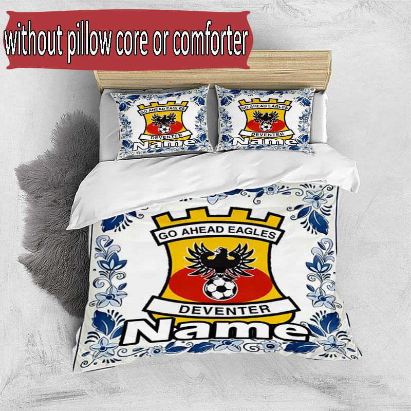 3pcs Duvet Cover Set (1*Duvet Cover + 2*Pillowcase, Without Core), Custom Name Go Ahead Eagles Pattern Bedding Set, Home Bedroom Decor Gift
