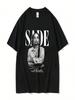 90s Singer S-Sade Print Graphic T Shirt Hip Hop Vintage Short Sleeve T-Shirts 100% Cotton Oversized T-Shirt Streetwear