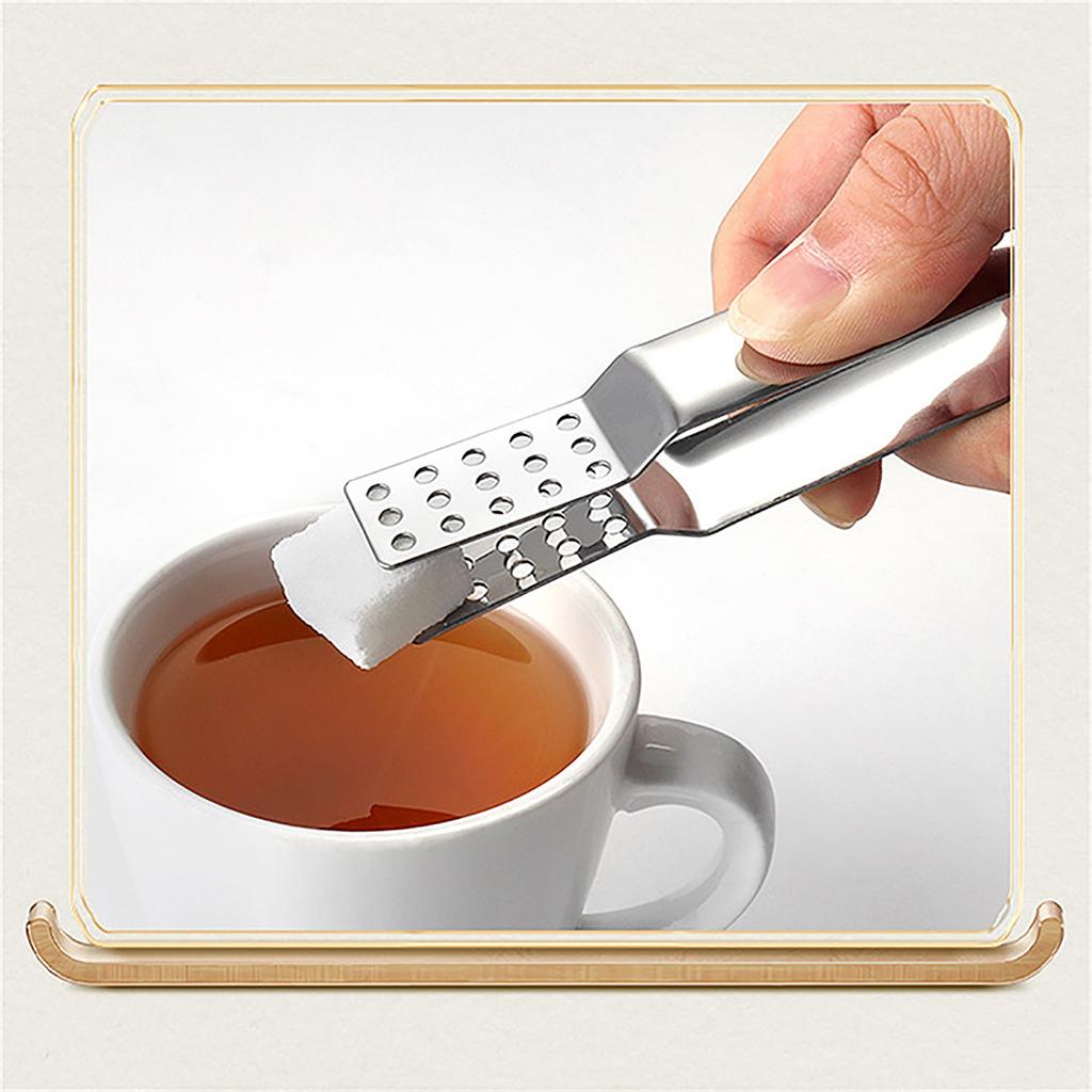 Stainless Steel Tea Bag Tongs – Square Filter Hole Tea Accessory For Sugar Cubes And Small Food Items