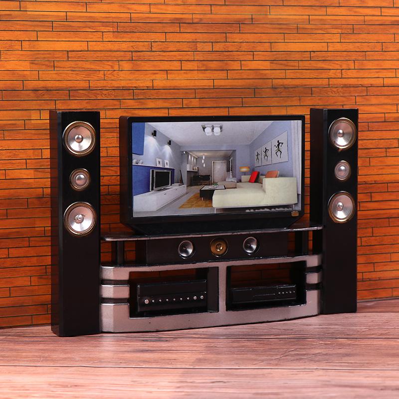 1/12 Puppenhaus Mini Fernseher Audio Ornament Puppenhaus Wohnzimmer Möbel Dekoration Puppenhaus Mikro Szene Dekoration Spielzeug