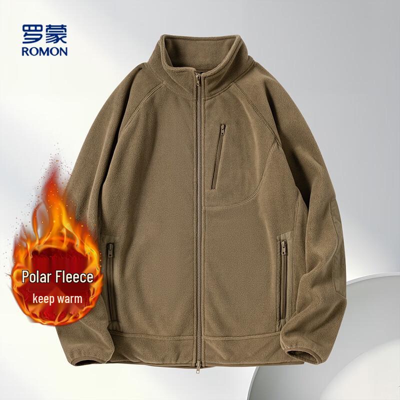 

Luomeng Men s Casual Stand-Collar Fleece Jacket XL