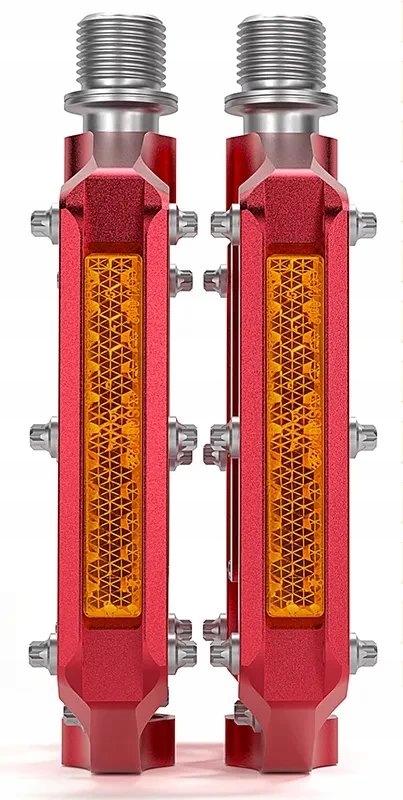 CXWXC Red Aluminum Reflective Machined Platform Bicycle Pedals