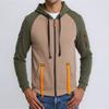 Men Hooded Jacket Autumn Winter Zip-up Hoodie Multi-Pocket Fleece Lined Sweatshirt Jacket for Daily