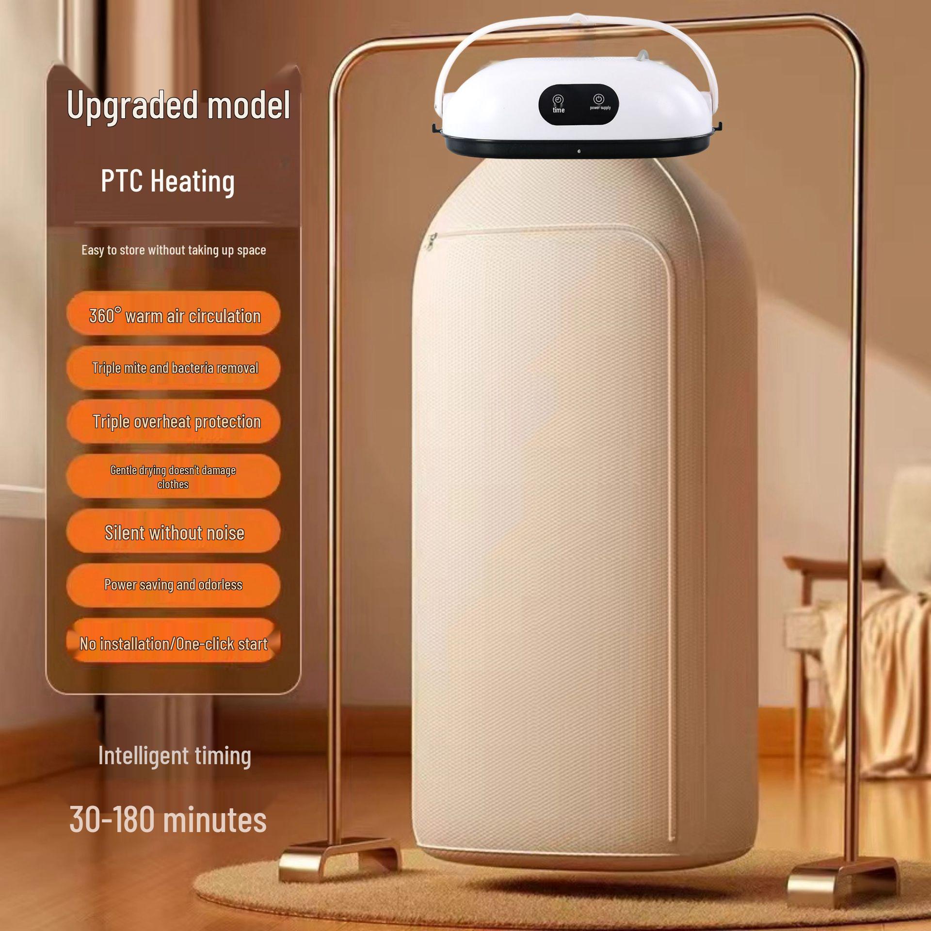 

Smart Fast Household Clothes Dryer for Adults - Dust Mite Removal, Compact and Efficient Drying Solution Ivory White: Quick Drying Without Damaging Clothes