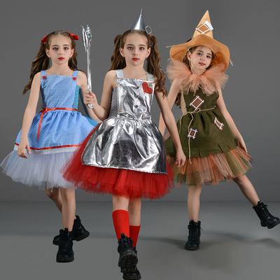 Kids Girls Halloween Costume Tin Man Lion Princess Tutu Dress Play Party Dress Outfit