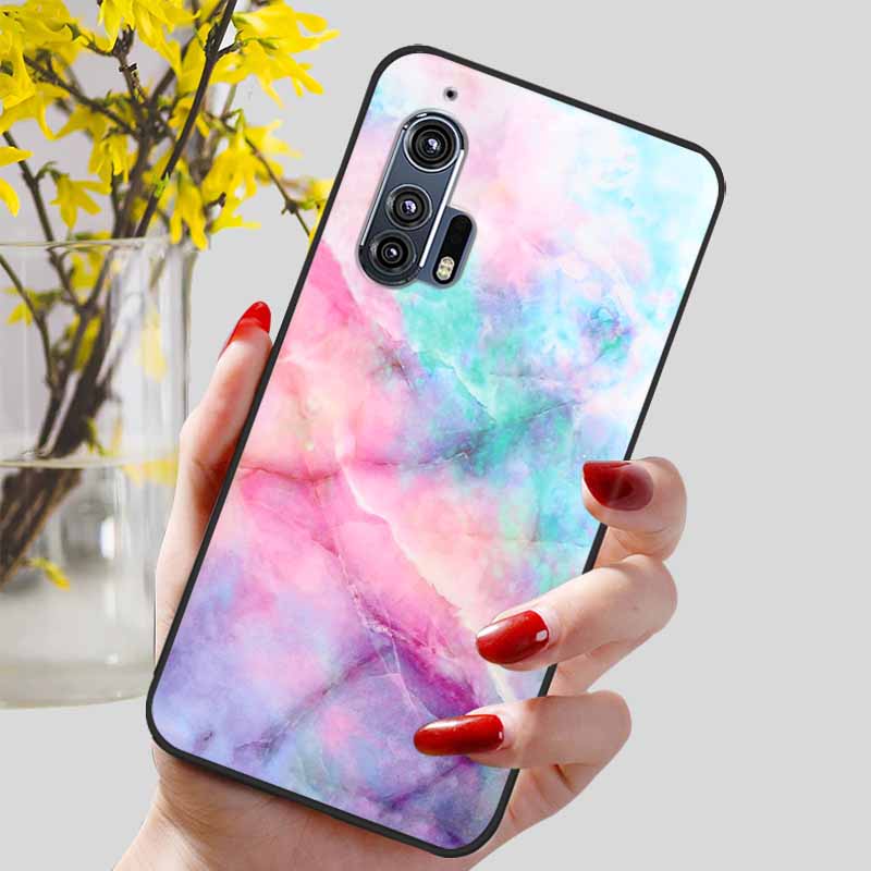 For Moto Edge Plus 2020 Case 6.7'' Flowers Soft TPU Beautiful Phone Cases for Motorola Edge+ 2020 Protect Silicon Bumper Cover