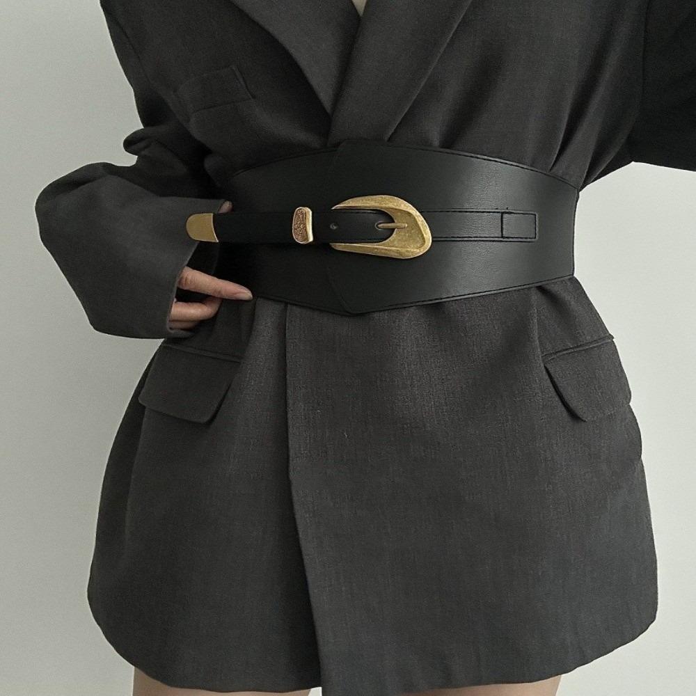 Solid Color Wide Cummerbunds Elastic Wide Belt Waist Corset Western Cowboy Belt  Outfits