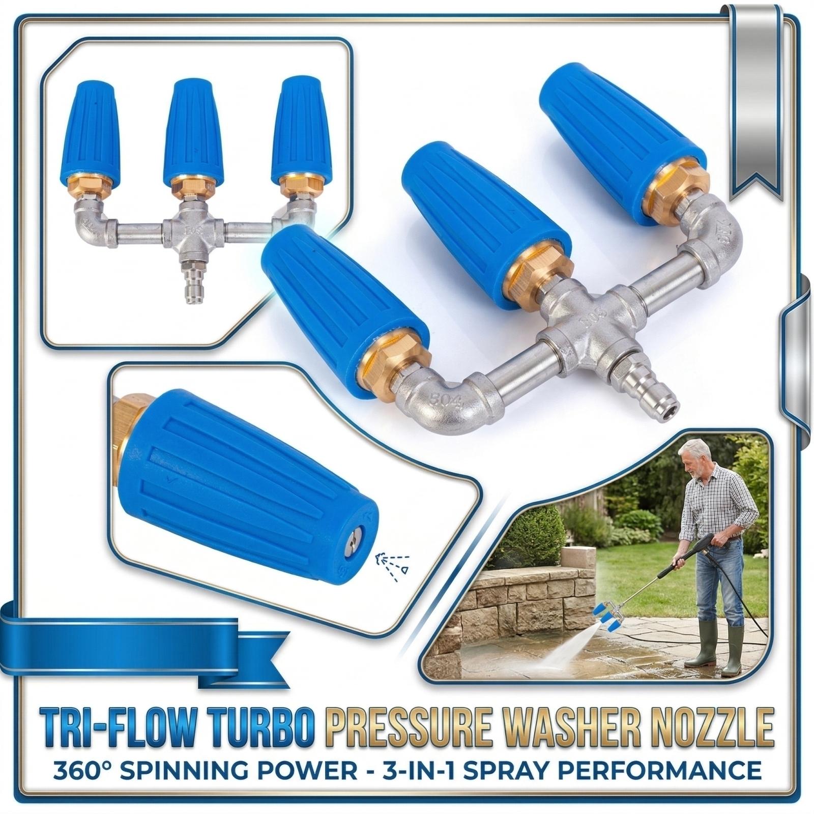 Urbine Nozzle High-pressure Washer With 360° Rotating Turbine Nozzle Quick Connector One Size