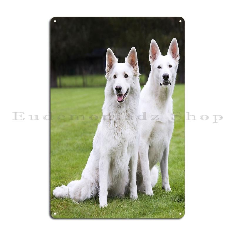 

White Swiss Shepherd Dog Metal Sign Wall Mural Cinema Rusty Iron Customize White Swiss Shepherd Tin Sign Poster 20x30cm