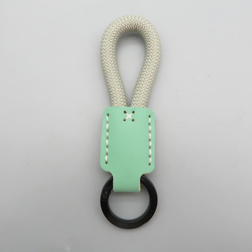 High-end Handmade Leather Woven Keychain with Printed Logo