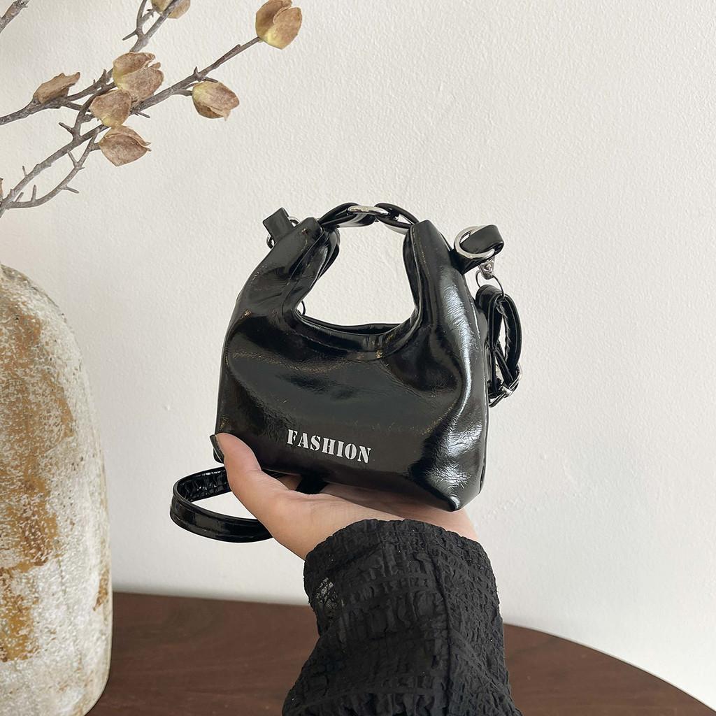Trendy Mini Shoulder Bag Pu Soft Water Jiao Shape With Magnetic Snap For Daily Fashion
