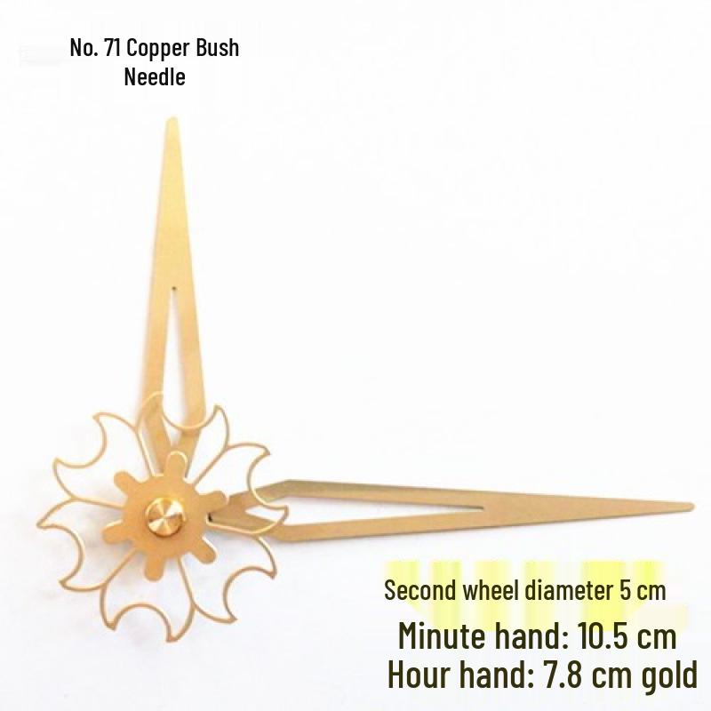 Gold Pointer DIY Quartz Clock Hands for Wall Clocks - Cross Stitch & Metal Design
