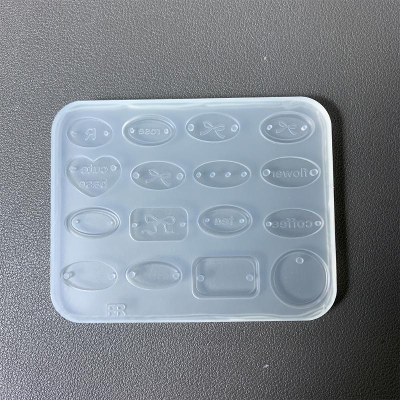 Flexible Silicone Jewelry Mold Epoxy Resin Mold with Holes for Earrings Pendants Decorative Keychains Making Mould