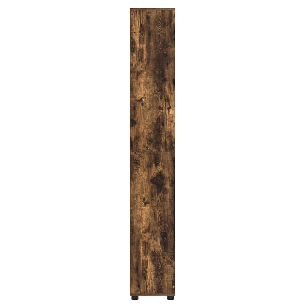 Bathroom Cabinet with Door Smoked Oak 30.5 x 30 x 195 cm