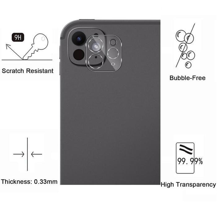 iPad Pro 2024 Protector - Phonillico - Pack of 2 - Tempered Glass - Rear Camera Protection - Transparent