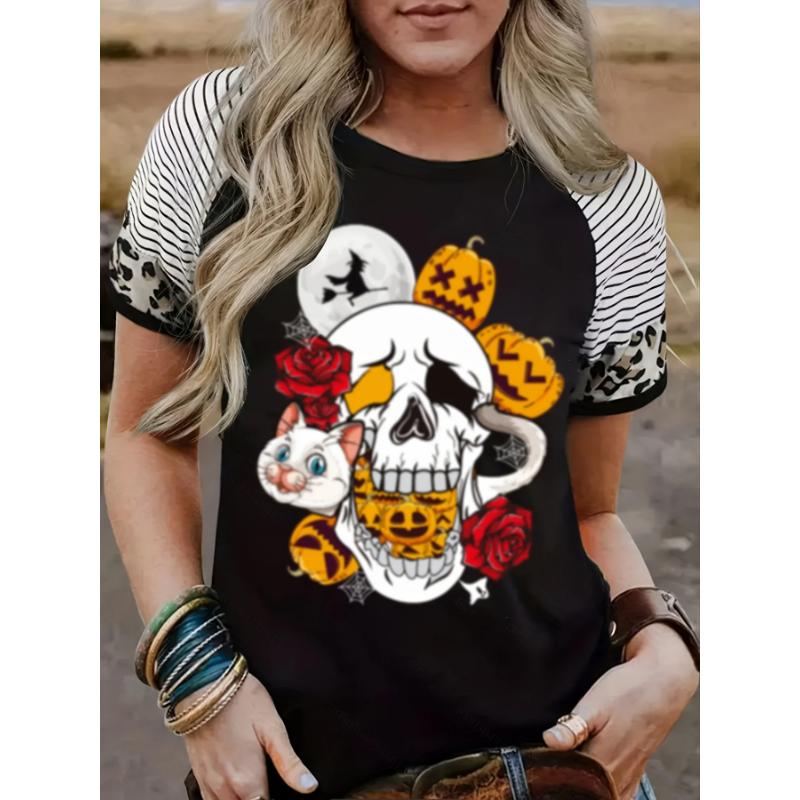 

Чоловічий і жіночий сексуальний одяг Harajuku Y2K з 3D-принтом рожевого черепа і короткими рукавами з круглим вирізом і короткими рукавами XXXL