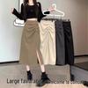 2025 Early Autumn Women’s High-Waist A-Line Midi Skirt with Slit