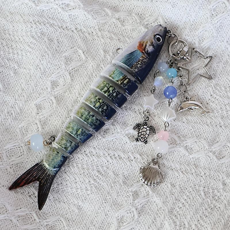 Handmade Fish Keychains, Lovely Jewelry,Souvenir Key Chain For Fishing Enthusiasts