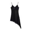 Asymmetrical Lace Strappy Dress - Fashionable European & American Holiday Style