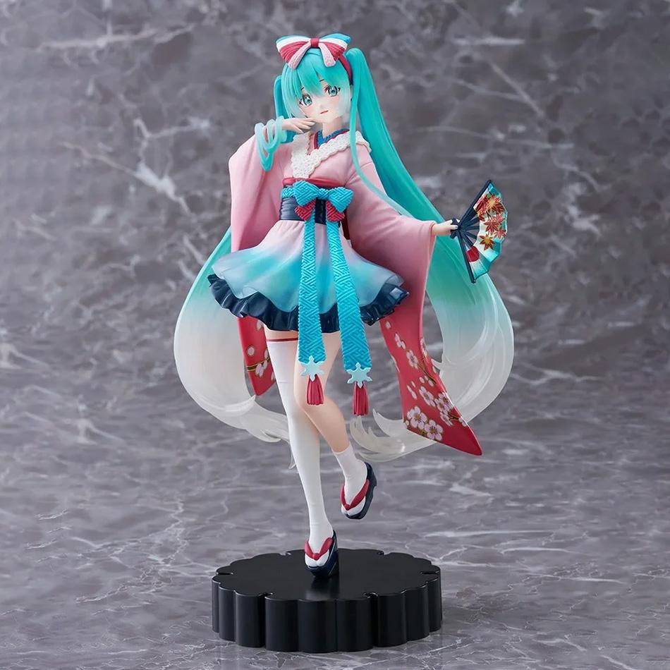 21cm Hatsune Miku Anime Figure Toys Neo Tokyo Series Kimono MIKU Kawaii Cartoon PVC Action Figurine Model Dolls Birthdays Gifts